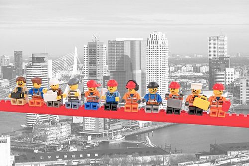 Lunch atop a skyscraper Lego edition - Rotterdam