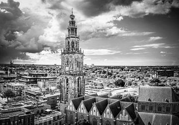 Martinitoren in Groningen Stadtsilhouette panoramisch von Sjoerd van der Wal Fotografie