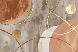 Terrakotta-Kreise mit goldenen Linien von Art & Soul Creations