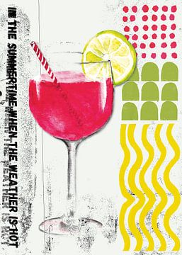 Roze cocktail - Summer time van Angela Peters