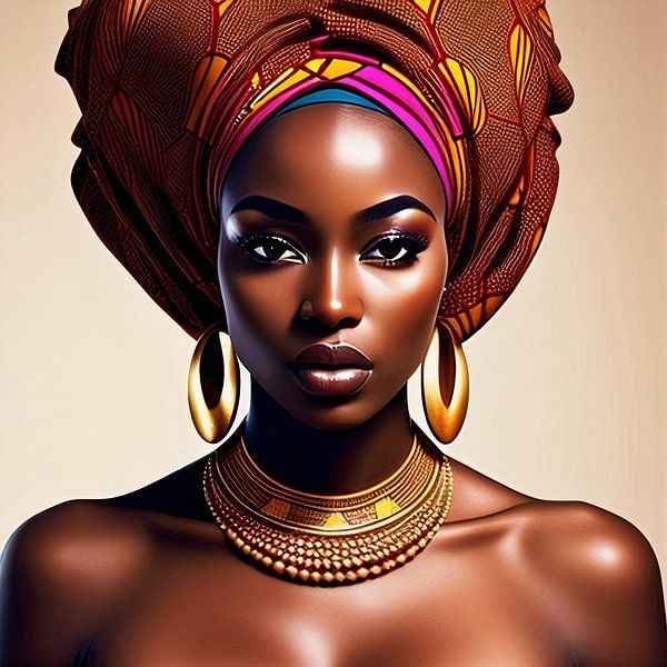 African Woman With Gold Jewellery by All Africa