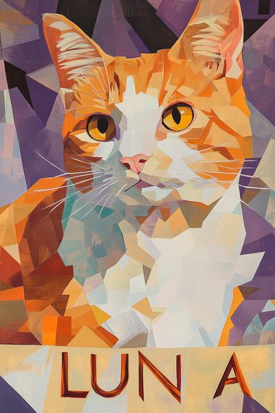 Artistic representation of a cat by Poster Art Shop