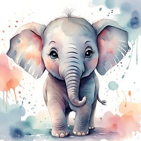 Watercolour elephant by Jonas Potthast