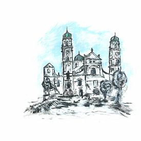 Passau Dom romantische stad in het drierivierenbekken in Neder-Beieren van Susanna Schorr