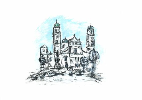 La cathédrale de Passau ville romantique au confluent de trois rivières en Basse-Bavière