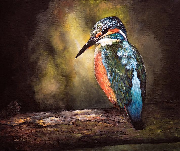 Eisvogel Gemälde Ölgemälde von Cynthia Verbruggen