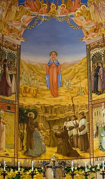 Fresco in de Kerk van de Visitatie in Ein Kerem in Israel