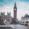 Big Ben, Londen in zwartwit met colour pop van Daphne Groeneveld