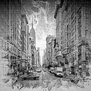 Grafische Kunst in de STAD NEW YORK op 5th Avenue | zwart-wit van Melanie Viola thumbnail