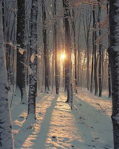 Magisches Licht im Winterwald