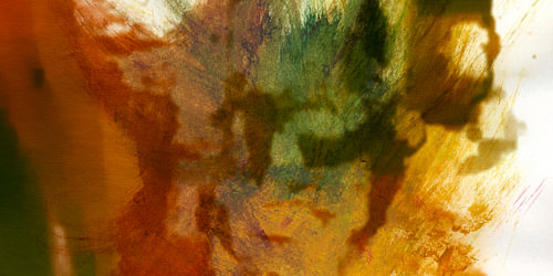 Modern abstract herfstlandschap in oker