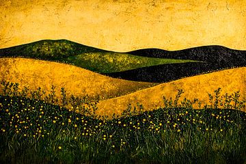 Glooiend landschap met bloemen van Imperial Art House