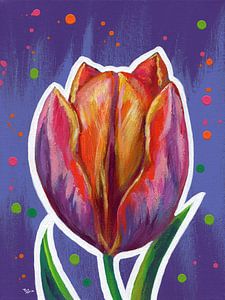 Tulipe multicolore Flower Power sur ART Eva Maria