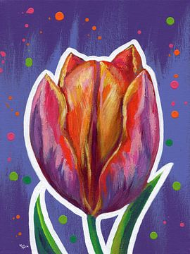 Mehrfarbige Flower Power Tulpe von ART Eva Maria