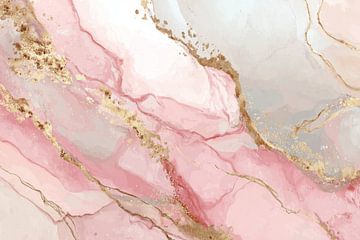 Abstrakter Marmor in Rosa und Gold mit einem Hauch von Glamour