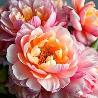 ein farbenfrohes Bild von Pfingstrosen .