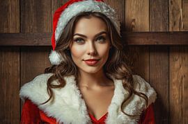 mooi meisje met kerstman kostuum van hisam colours