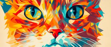 Explosion of colour in the cat's gaze Lively eyes of the velvet paw K by Poster Art Shop
