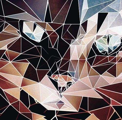 Low poly portret van een kat
