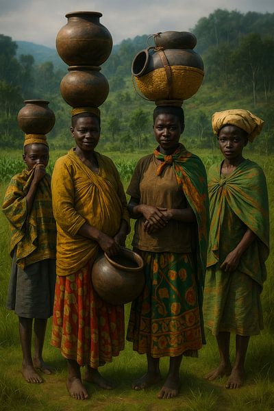 Women with Colourful Pots by But First Framing