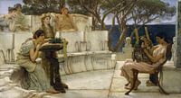 Sappho and Alkaios, Lawrence Alma Tadema von 1000 Schilderijen Miniaturansicht