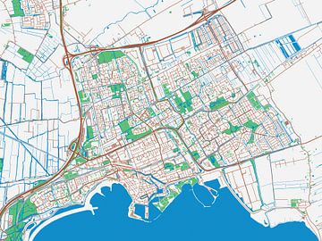 Kaart van Hoorn in de stijl Urban Ivory van Map Art Studio