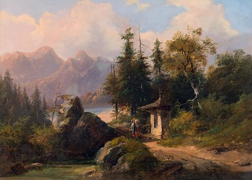 Gustav Barbarini, berglandschap met bergmeer