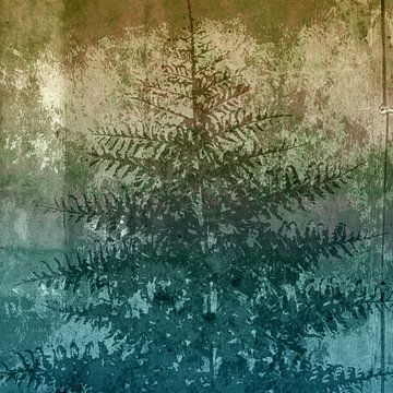Abies somnium - Abstract Minimalist Botanical in pastel green and blue by Dina Dankers