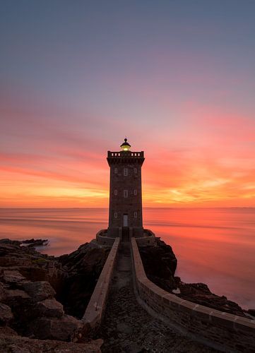 Kermorvan vuurtoren in Bretagne, Frankrijk