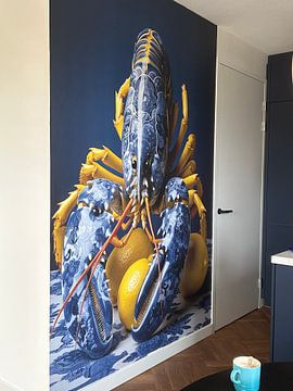 Klantfoto: Lobster Luxe: Delfts Blauwe Kreeft met Citroenen van Marianne Ottemann - OTTI