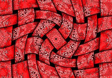 Waving Weaves in Red (Gewoven Golven in Rood) van Caroline Lichthart