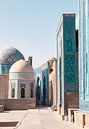 Rue avec mausolées en mosaïque | photographie de voyage | Samarkand, Ouzbékistan par Kimberley Jekel Aperçu