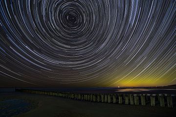 Star streaks above Domburg by Anton de Zeeuw