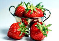 Strawberries in a silver bowl2