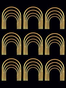 Goldenes Gleichgewicht Art Deco Geometrie