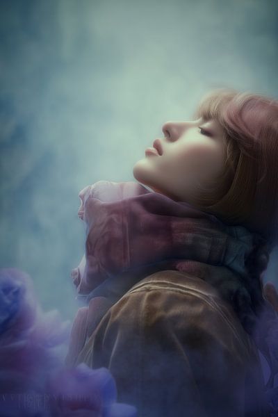 Violet dreams - portrait between sky and blossoms by MArt