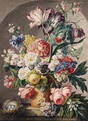 Stillleben mit Blumen in einem Topf, Oswal Weine, Oswald