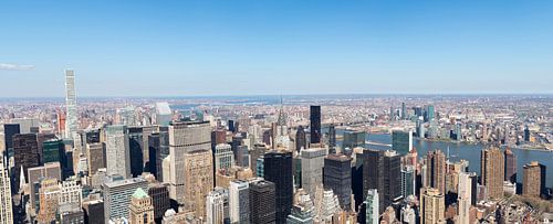 Panorama uitzicht op New York Chrysler Building en MetLife