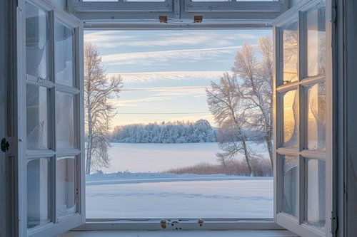 Window to the winter landscape