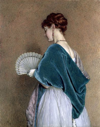 Vrouw met een waaier - John Dawson Watson, 1871