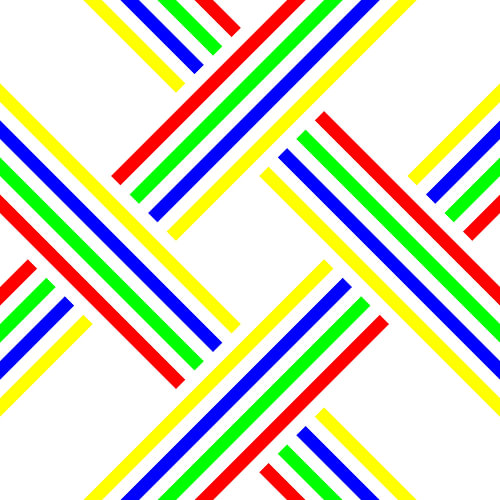 No Crossing | CutOut | S=2 | Color=4 | RGBY | Center=Yellow