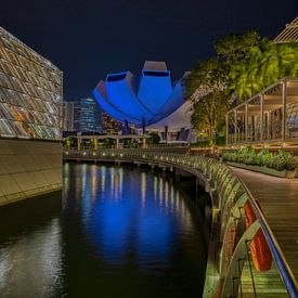 Belle soirée dans la ville de Singapour. sur Claudia De Vries