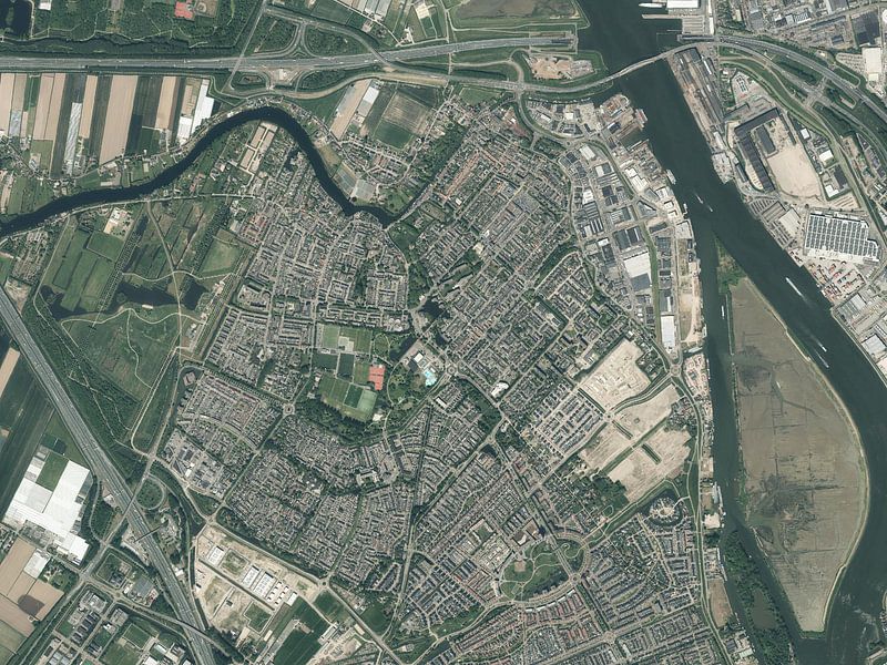 Aerial photo of Hendrik-Ido-Ambacht by Maps Are Art