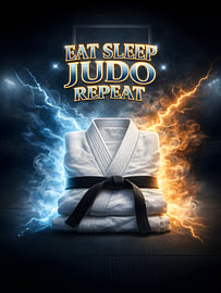 Essen, Schlafen, Judo – Retro-Flamme von Art Bloom