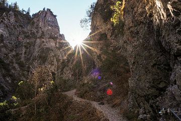 Chute d'eau s'écoulant dans les gorges de Gleiersch près de Scharnitz dans les Alpes autrichiennes. sur Miriam Schwarzfischer Fotografie