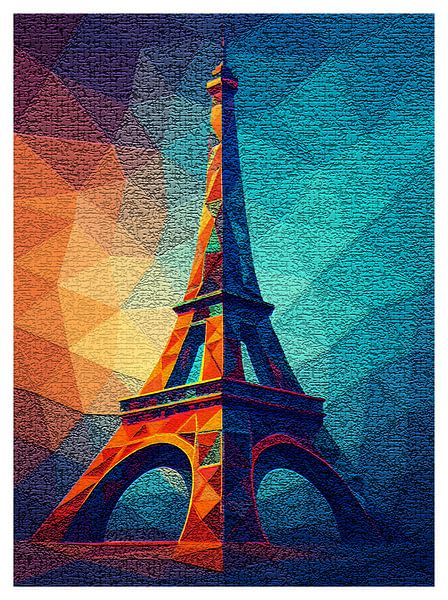 Eiffel Geometry: Abstract Tower Art by Nissa Ridawati