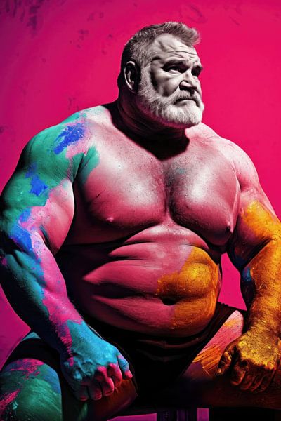 Pop-art krachtatleet van BEARpictureart