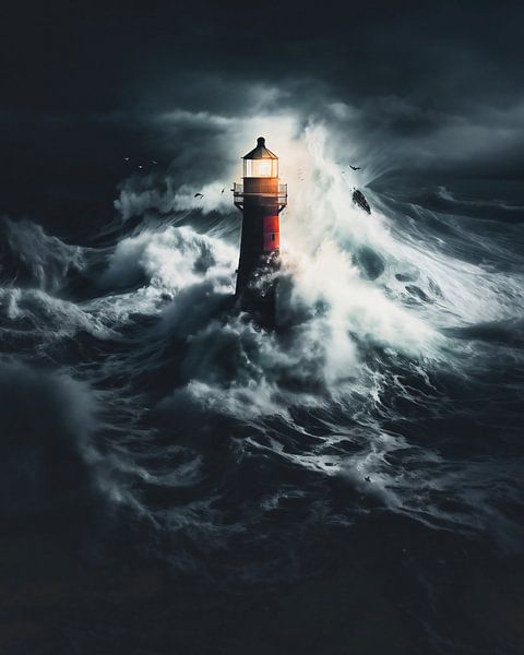 Vuurtoren vanuit de lucht van fernlichtsicht