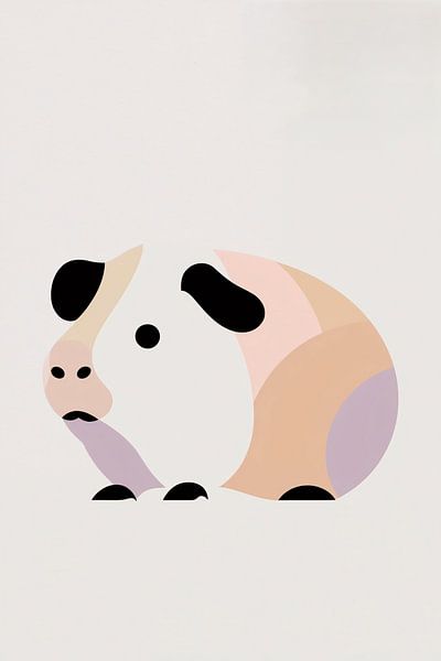 Minimalist guinea pig artwork by Art & Soul Creations