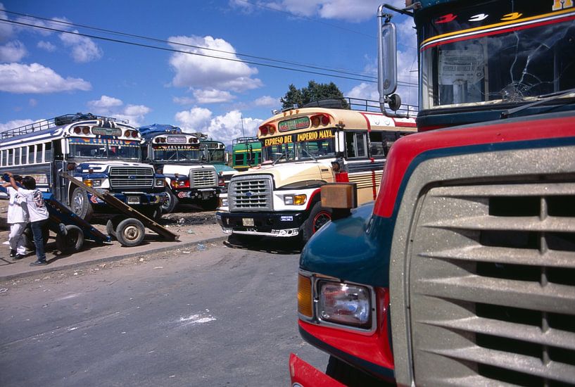 Quetzeltanango (Xela) Guatemala Bus station by Richard Wareham